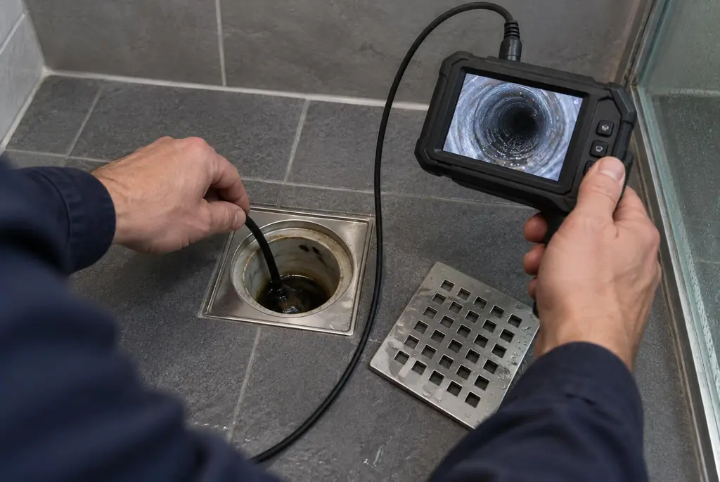 Lekdetectie Doetinchem – endoscoop-inspectie in een douchegoot